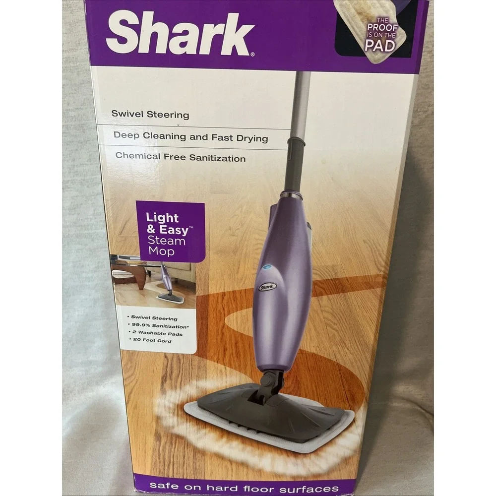 Shark Light & Easy Steam Mop Model S3251 Purple Hard Floor Cleaner New See Pics